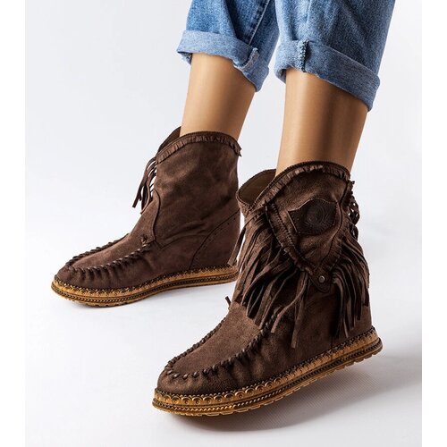Gemre Brown wedge ankle boots Giudice Cene