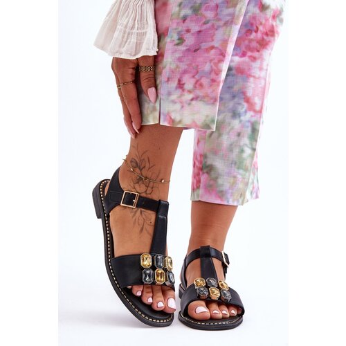 Kesi S.Barski Women Sandals with Stones KV-2775-30 Black Slike