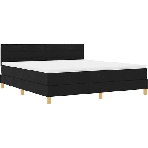 VidaXL LED Box Spring Krevet s madracem Crna 180 x 200 cm tkanina - Crna 180 x 200 cm Dizajn linija Slike