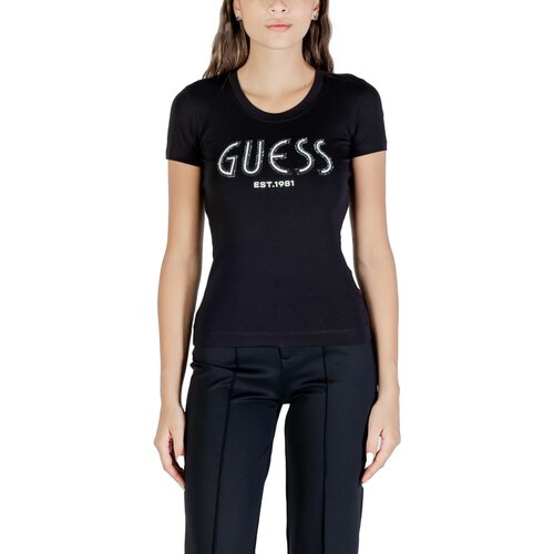 Guess Majice s kratkimi rokavi CN SS LOGO TEE W5YI05 J1314 Črna Cene