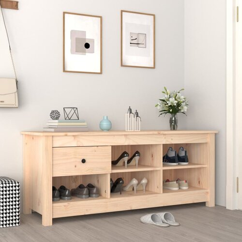 vidaXL Omarica za čevlje 110x38x45,5 cm trdna borovina Cene