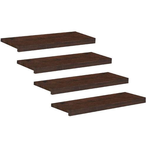 Step treads 4 kom. 80 x 25 x 2 cm Tamno smeđa Čvrsto drvo bukve Cijene