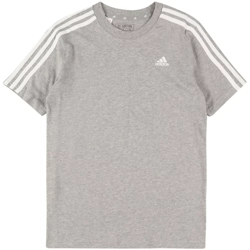 ADIDAS SPORTSWEAR Funkcionalna majica 'Essentials 3-Stripes ' pegasto siva / bela