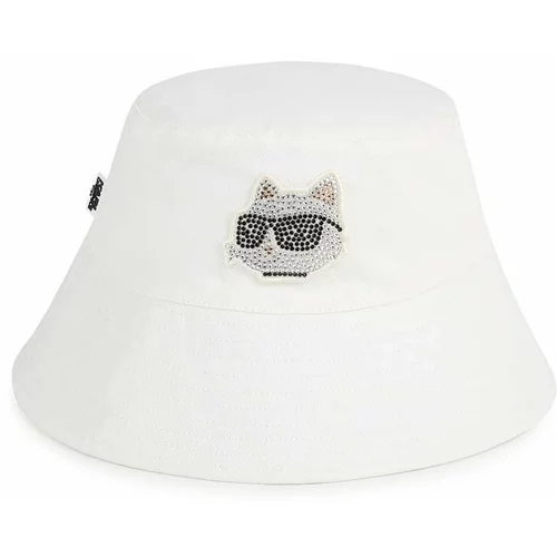 Karl Lagerfeld Otroški bombažni klobuk bež barva