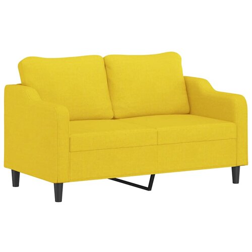 3-dijelni set sofa s jastucima svjetložuti od tkanine Slike