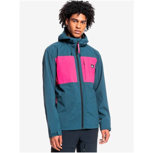 Quiksilver Pink-Blue Men's Lightweight Jacket with Hood Lizard Head - Men Slike