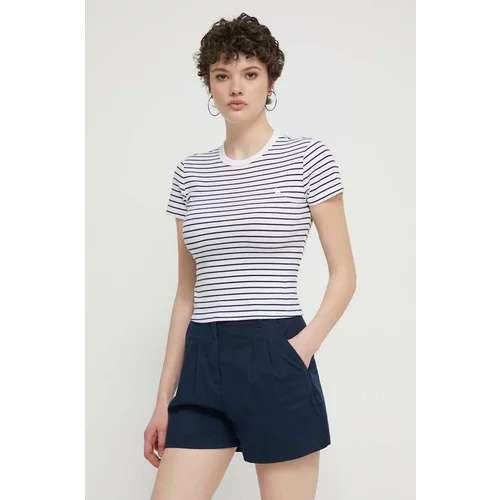 Abercrombie & Fitch Kratka majica ženski, mornarsko modra barva
