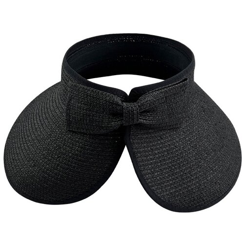 INF Zložljiv slamnati sončni klobuk s pentljo Black, (21296159) Cene
