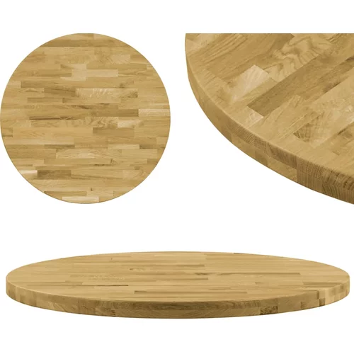MM Površina za mizo trden hrastov les okrogla 44 mm 900 mm