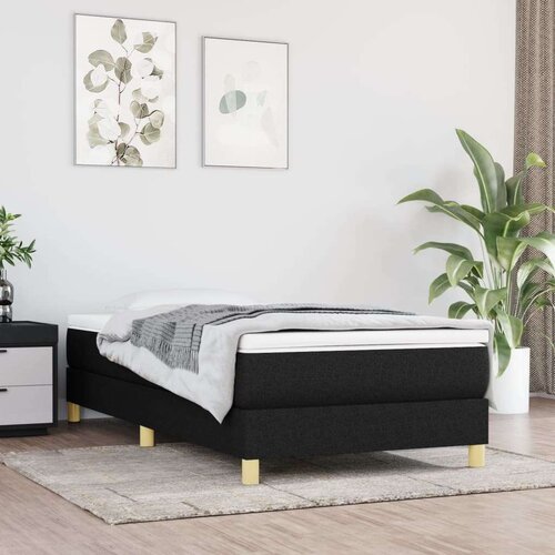 Box spring krevet s madracem crni 80 x 200 cm od tkanine Slike