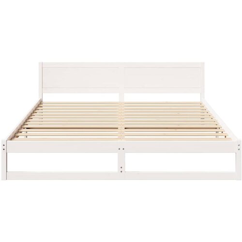  Krevetna konstrukcija Bijelo 200 x 200 cm Čvrsto borovo drvo Bijela 205.5 x 205.5 x 70 cm Slike