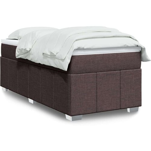 VidaXL Krevet s oprugama i madracem tamnosmeđi 100 x 200 cm od tkanine Slike