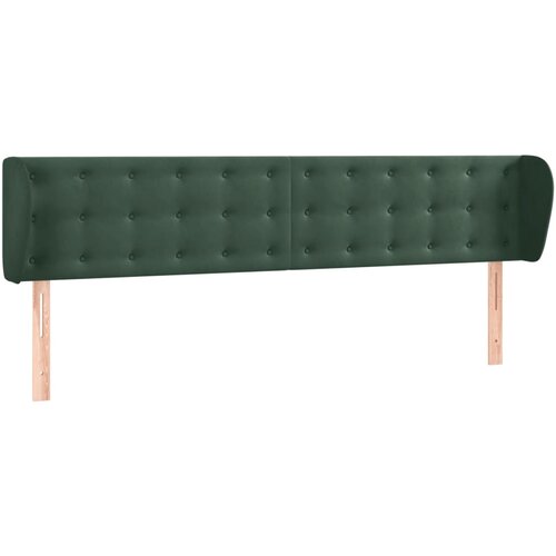 VidaXL Vzglavje z u&amp;scaron;esi temno zeleno 183x23x78/88 cm žamet, (20954112) Slike
