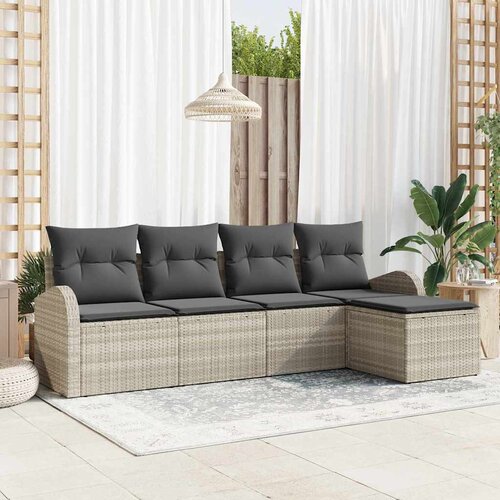  Set sofe s jastukom s pohranom 5 pcs Svijetlo siva poliratan Cijene