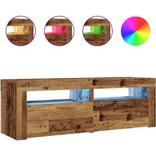 Maison Chic Dvo delni komplet Nočne omarice - Nočne mize z LED lučkami stari les 60x35x40 cm, (21690199) Cene