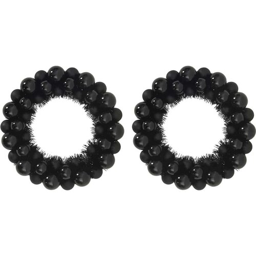 VidaXL Vijenci s božićnim kuglicama 2 pcs Crna 33 x 33 x 7 cm Slike