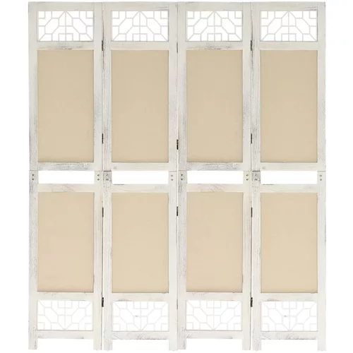  338559 4-Panel Room Divider Cream 140x165 cm Fabric