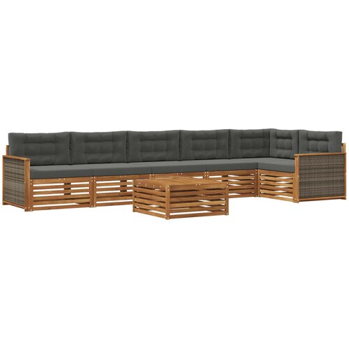  Set vanjskih sofa 7 kom. Prirodna i antracit Slike