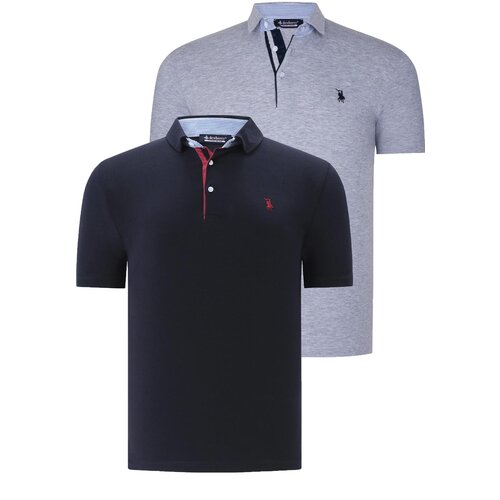 Dewberry DUAL SET T8582 MENS T-SHIRT-NAVY BLUE - GREY Slike
