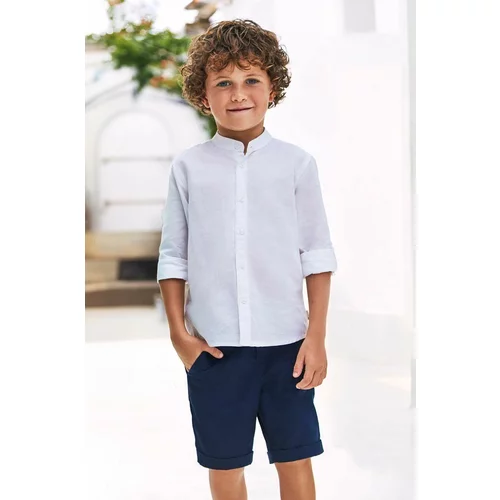 Mayoral Otroške kratke hlače z mešanico lana mornarsko modra barva
