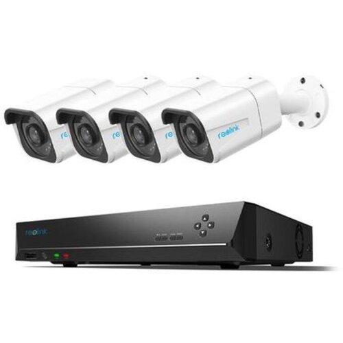 Reolink varnostni komplet RLK8-800B4-A, 1x nvr snemalna enota 2TB hdd, 4x ip kamere B800, zaznavanje gibanja, 4K ultra hd, ir led luči Slike