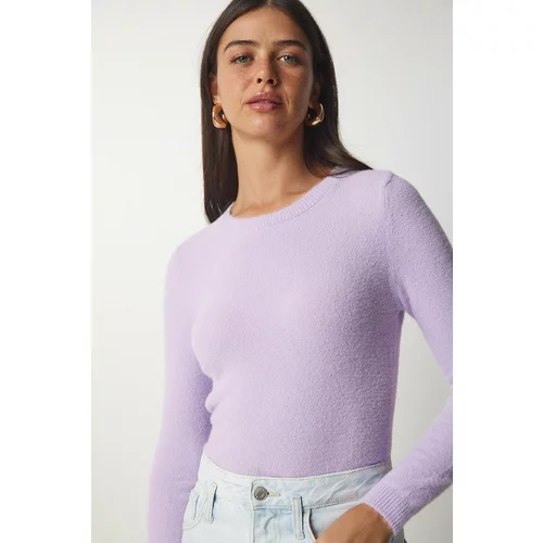Happiness İstanbul Women's Lilac Beard Basic Knitwear Sweater
