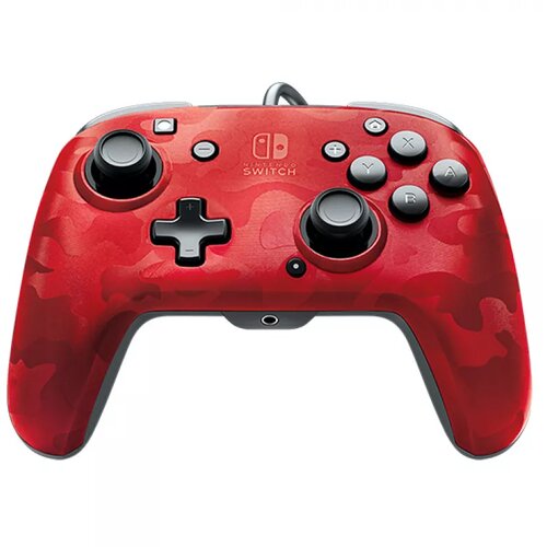 Pdp nintendo switch faceoff deluxe controller + audio camo red Cene