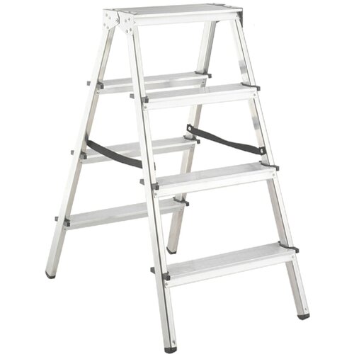 Alpos Aluminijasta gospodinjska lestev 2 x 4 (delovna višina: 2,44 m, transportna dolžina: 0,93 m, nosilnost 150 kg) Cene