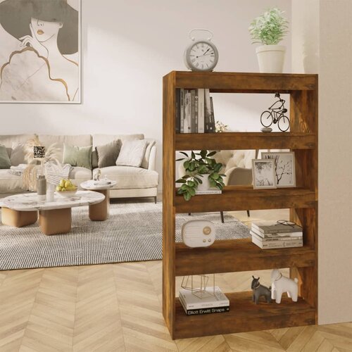vidaXL knjižna omara/pregrada dim. hrast 80x30x135 cm konstruiran les Cene