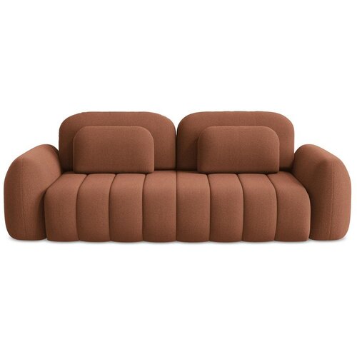 Makamii Sklopiva/s prostorom za odlaganje sofa od boucl&eacute; tkanine boja terakote 266 cm Pele &ndash; Cijene