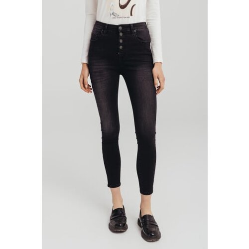 Legendww crne skinny farmerice sa dugmicima i super skinny nogavicama -model 222 Cene