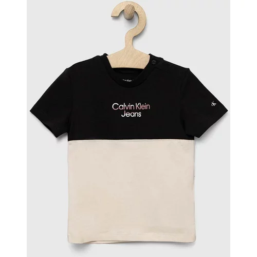 Calvin Klein Jeans Kratka majica za dojenčka črna barva