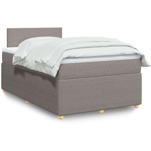 vidaXL Box spring postelja z vzmetnico taupe 120x200 cm blago, (21291960) Cene