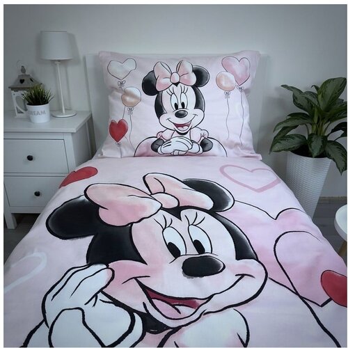 Jerry Fabrics Ružičasta pamučna dječja posteljina za krevet za jednu osobu 140x200 cm Minnie &amp;quot;Balloon&amp;quot; &amp;ndash; Slike