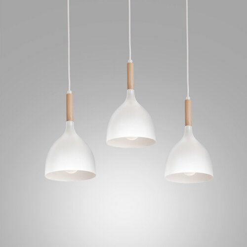 Luster na sajli NOAK WOOD 3xE27/15W/230V bela/buk Slike