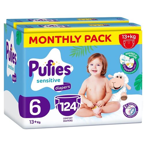 Pufies pelene veličina 6 (13+kg) mesečni box, 124kom Cene