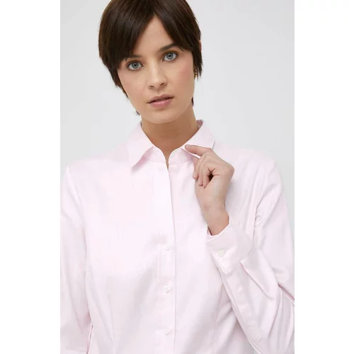 Seidensticker Pamučna košulja za žene, boja: ružičasta, slim, s klasičnim ovratnikom