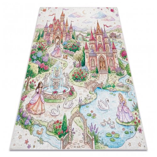 RugsX BAMBINO 61520 pralna preproga Princesa, grad za otroke protizdrsna - krem / ružičasta 80x150 cm, (5000359164) Cene