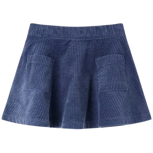  Dječja suknja s džepovima od samta modra 128