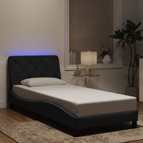 Furnova Posteljni okvir z LED lučkami črn 80x200 cm žamet, (21940748) Slike