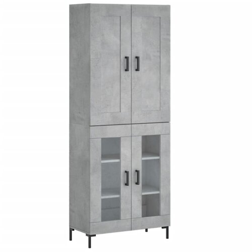 vidaXL Visoka komoda betonsko siva 69,5x34x180 cm inženirski les, (20807683) Cene