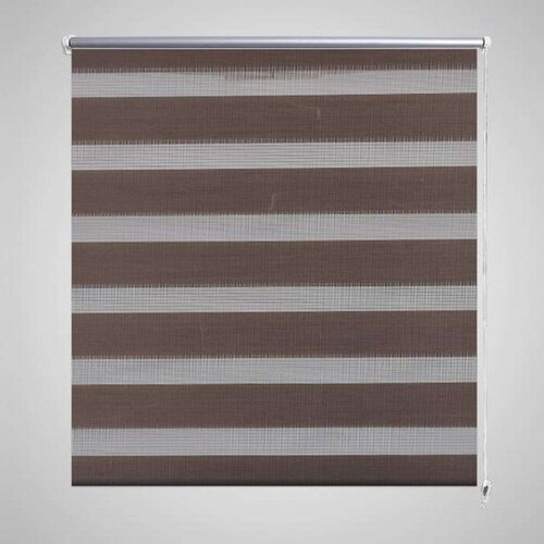 VidaXL Rolo smeđe zavjese sa zebrastim linijama 140 x 175 cm Slike