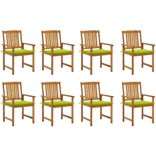  vrtne stolice s jastucima 8 kom od masivnog drva bagrema