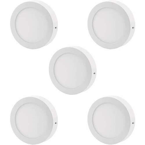 Avide 5x alu led nadgradni panel okrogli 18w nevtralno bela 4000k Cene