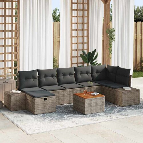  Sjedeća garnitura za vrt 8 kom. Siva poliratan 319 x 154 x 85 cm Cijene