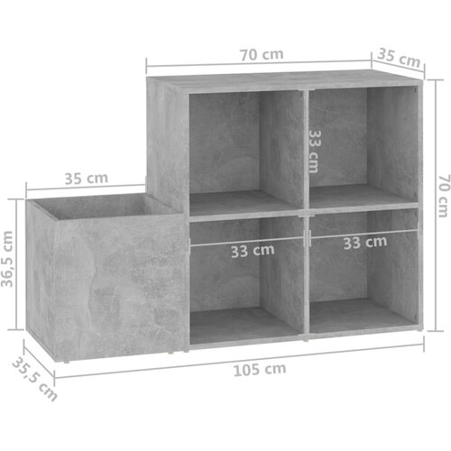  za cipele boja betona 105x35,5x70 cm konstruirano drvo Slike