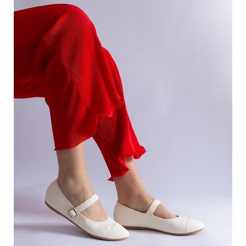 Gemre White matte finish ballet flats Longhola Cijene