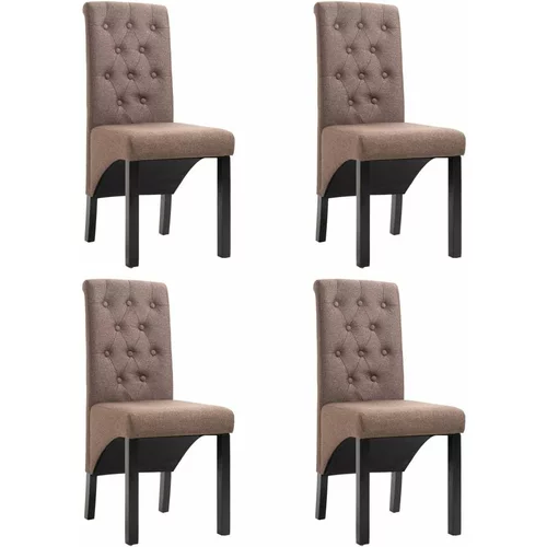  Jedilni stoli 4 kosi rjavo blago, (20700634)