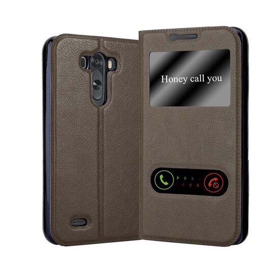 Cadorabo Ohišje, združljivo z LG G3 v kamnito rjava - Zaščitni ovitek z magnetnim zapiranjem, stoječo funkcijo in 2 okencema za gledanje, (20551345) Cene