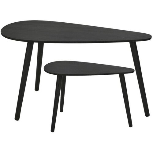  Komplet 2x konferencijskih stočića SOLE 60/80x30/40 cm crni Cene